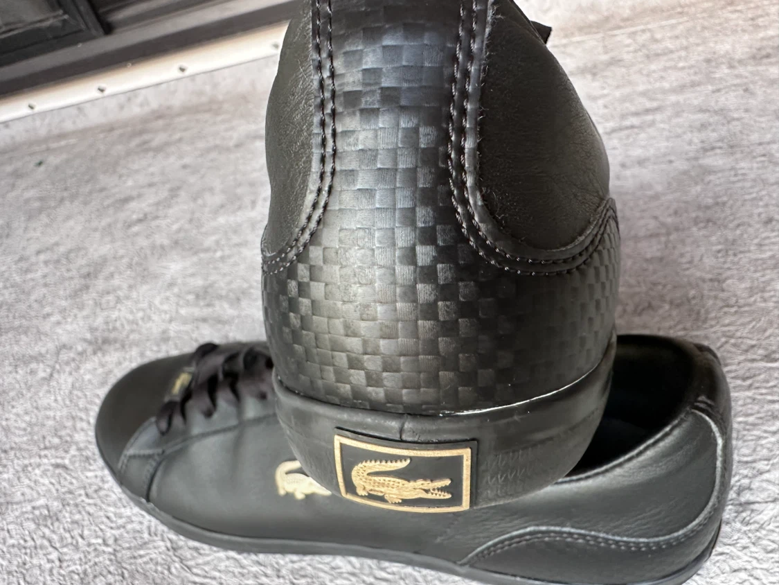 Lacoste Black Leather Sneakers Size 11 - photo 4