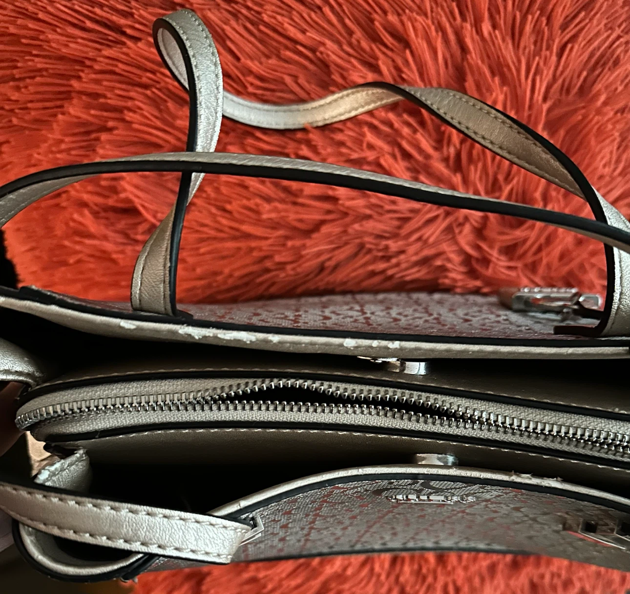 Silver Guess Tote Bag with Lock Charm - photo 2