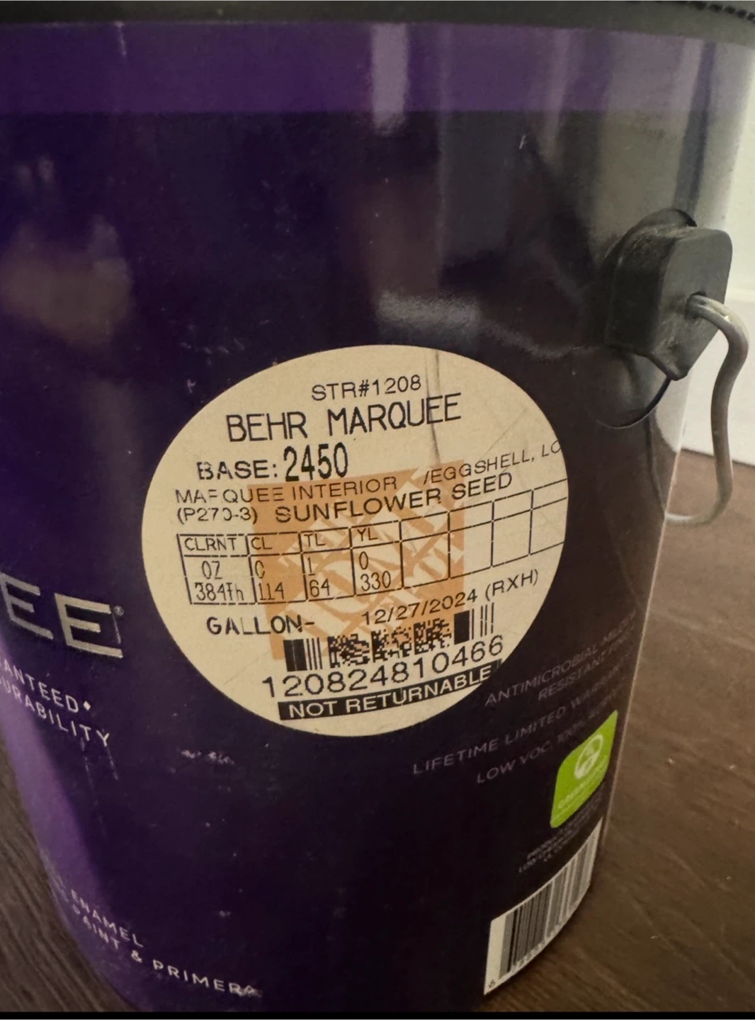BEHR MARQUEE Ultra Pure White No. 2450 Eggshell Enamel Paint