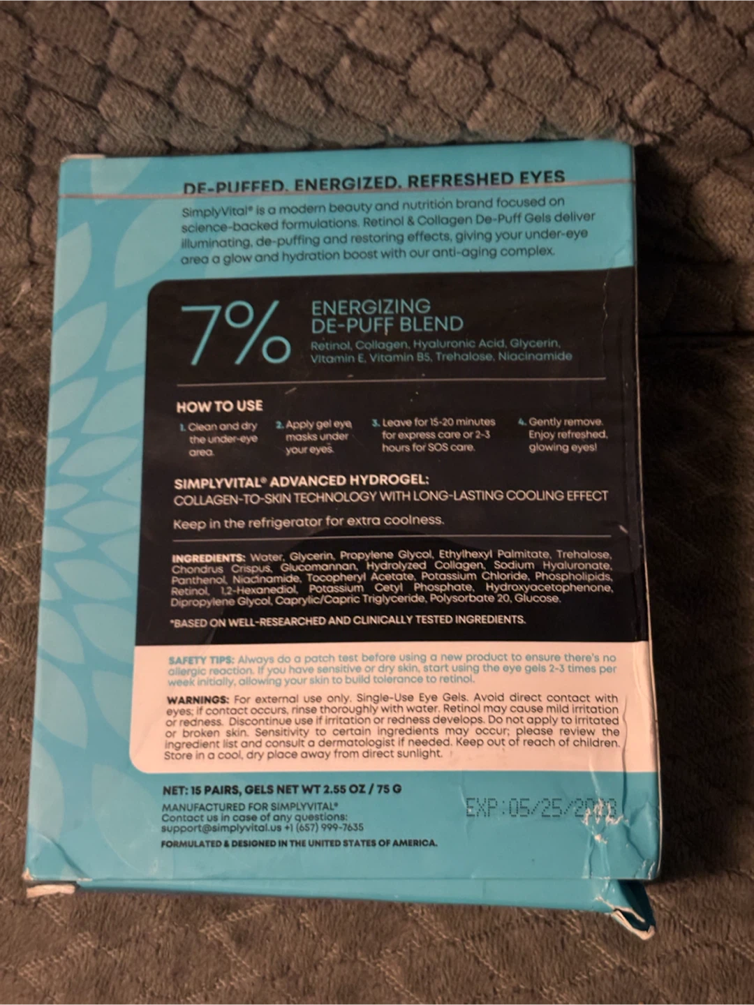SimplyVital Retinol & Collagen De-Puff Eye Gels - 15 Pairs - photo 2