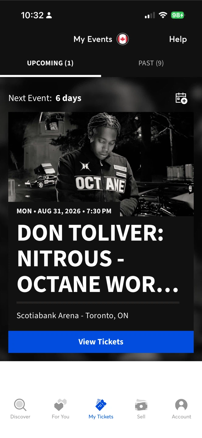 Don Toliver Nitrous - Octane World Tour Tickets x2