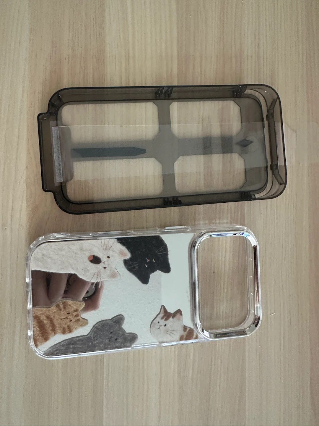 iPhone 17pro Clear Cats Phone Case and screen protector