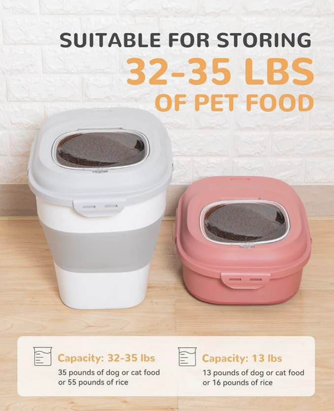 Collapsible Pet Food Storage Container 32-35 lbs