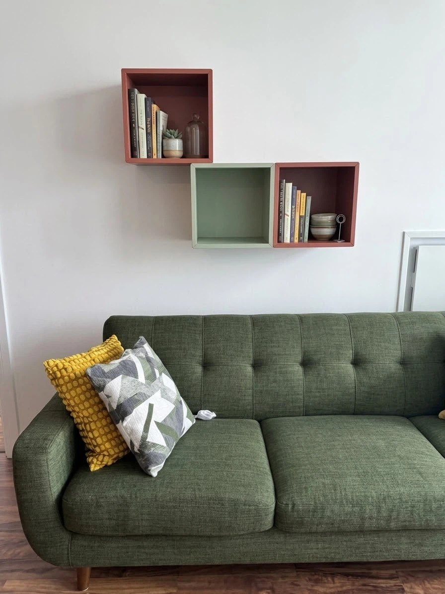 Cube Storage Shelving Unit with Woven Baskets - photo 2