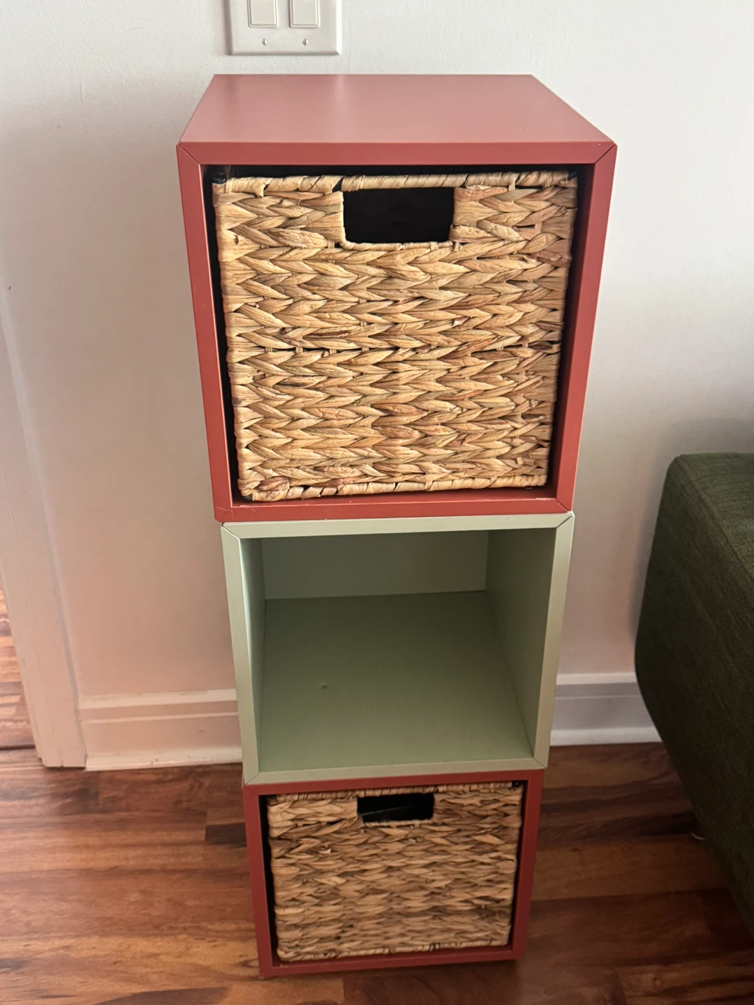 Cube Storage Shelving Unit with Woven Baskets - photo 3