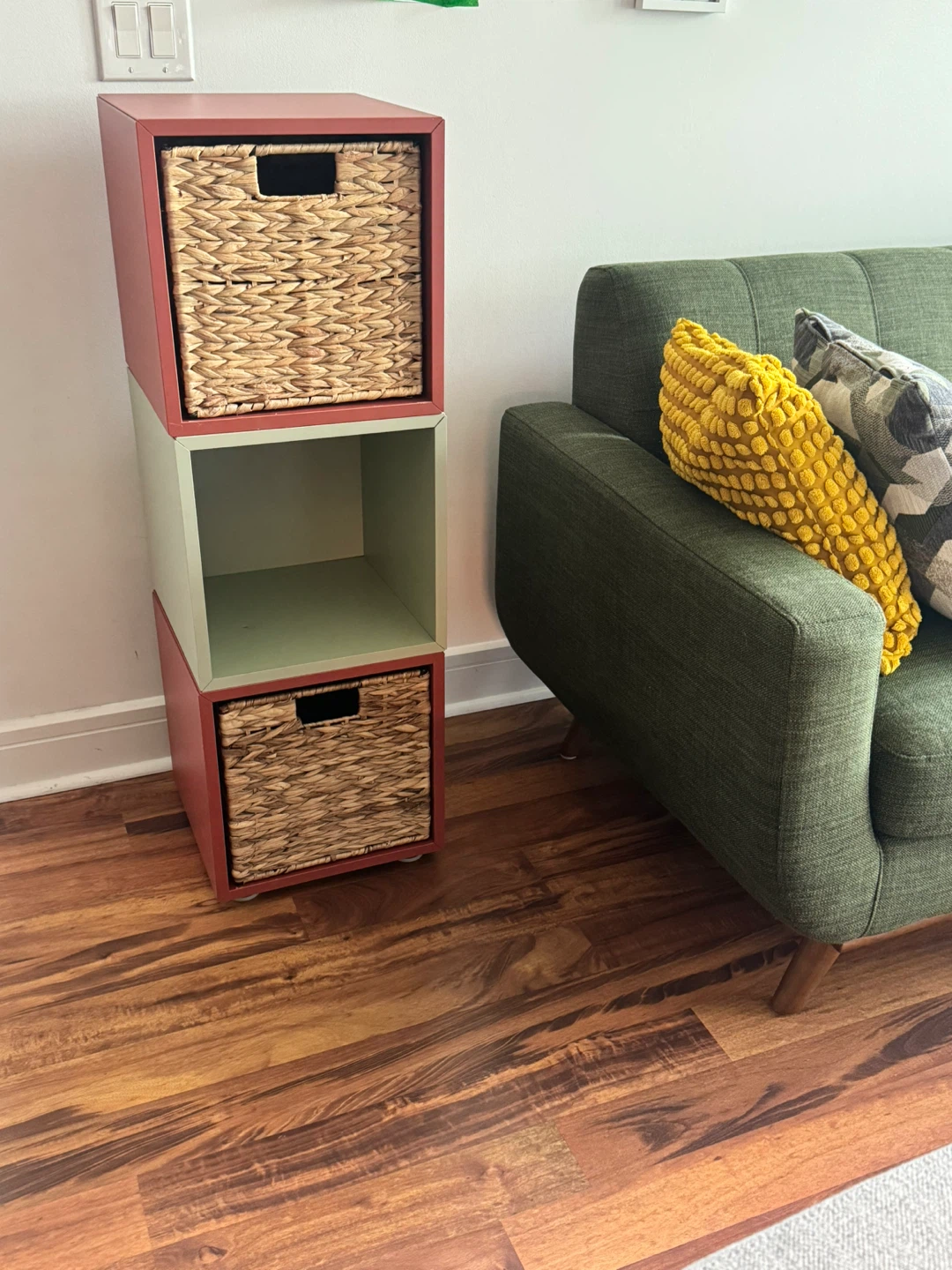 Cube Storage Shelving Unit with Woven Baskets - photo 4