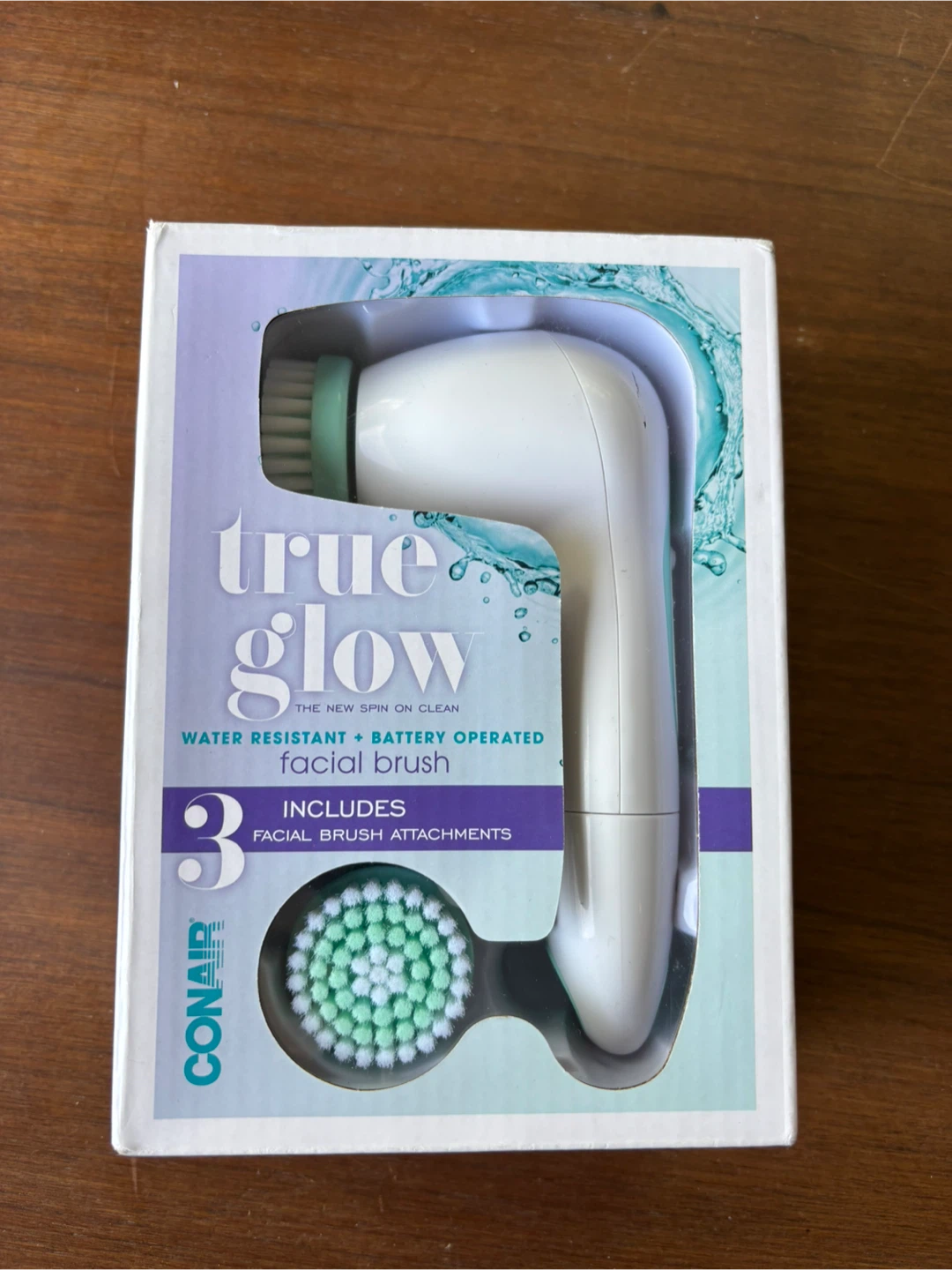 Conair True Glow Facial Brush with 3 Brush Heads