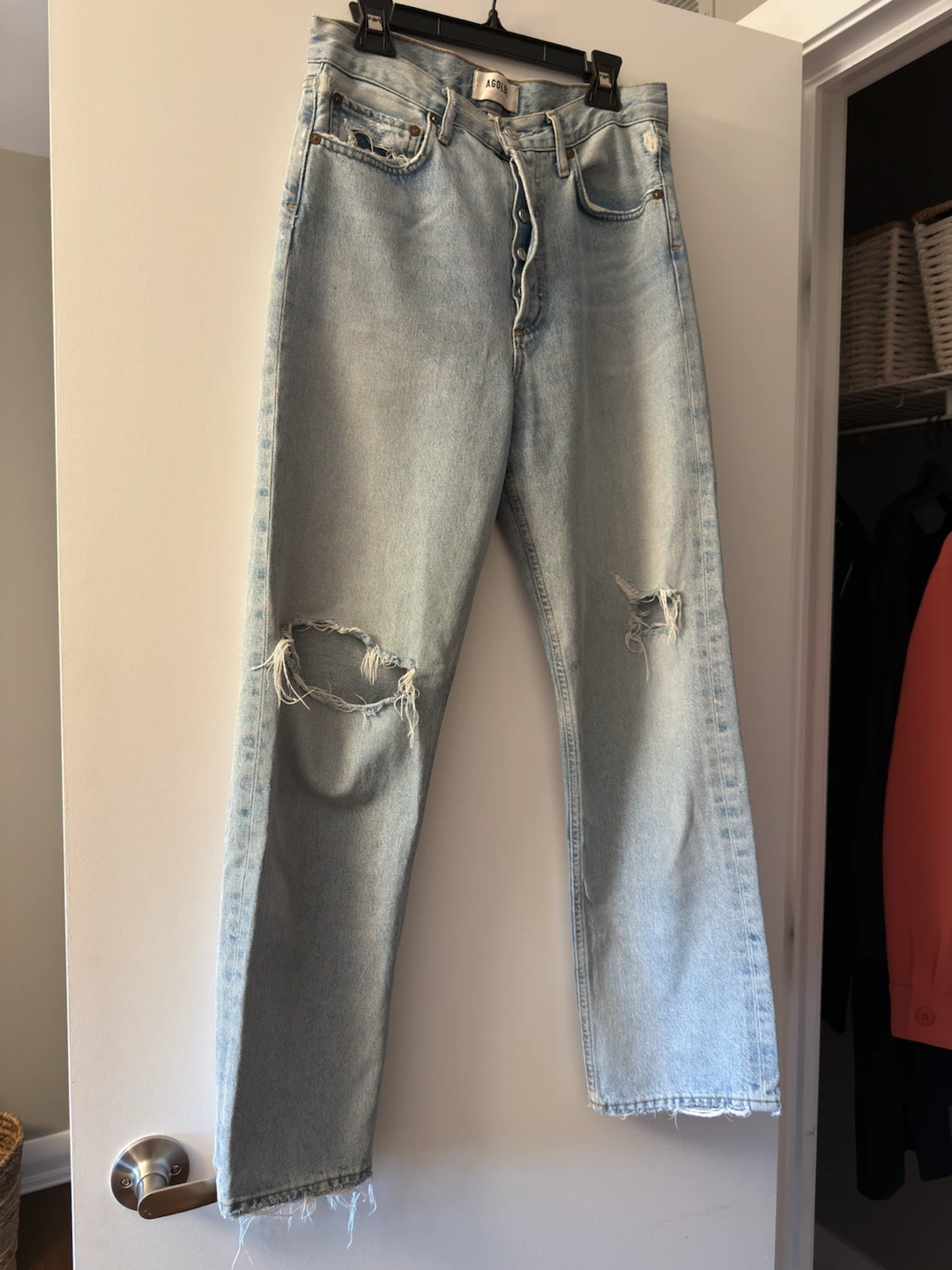 AGOLDE Light Wash Ripped Jeans Size 26 - photo 4