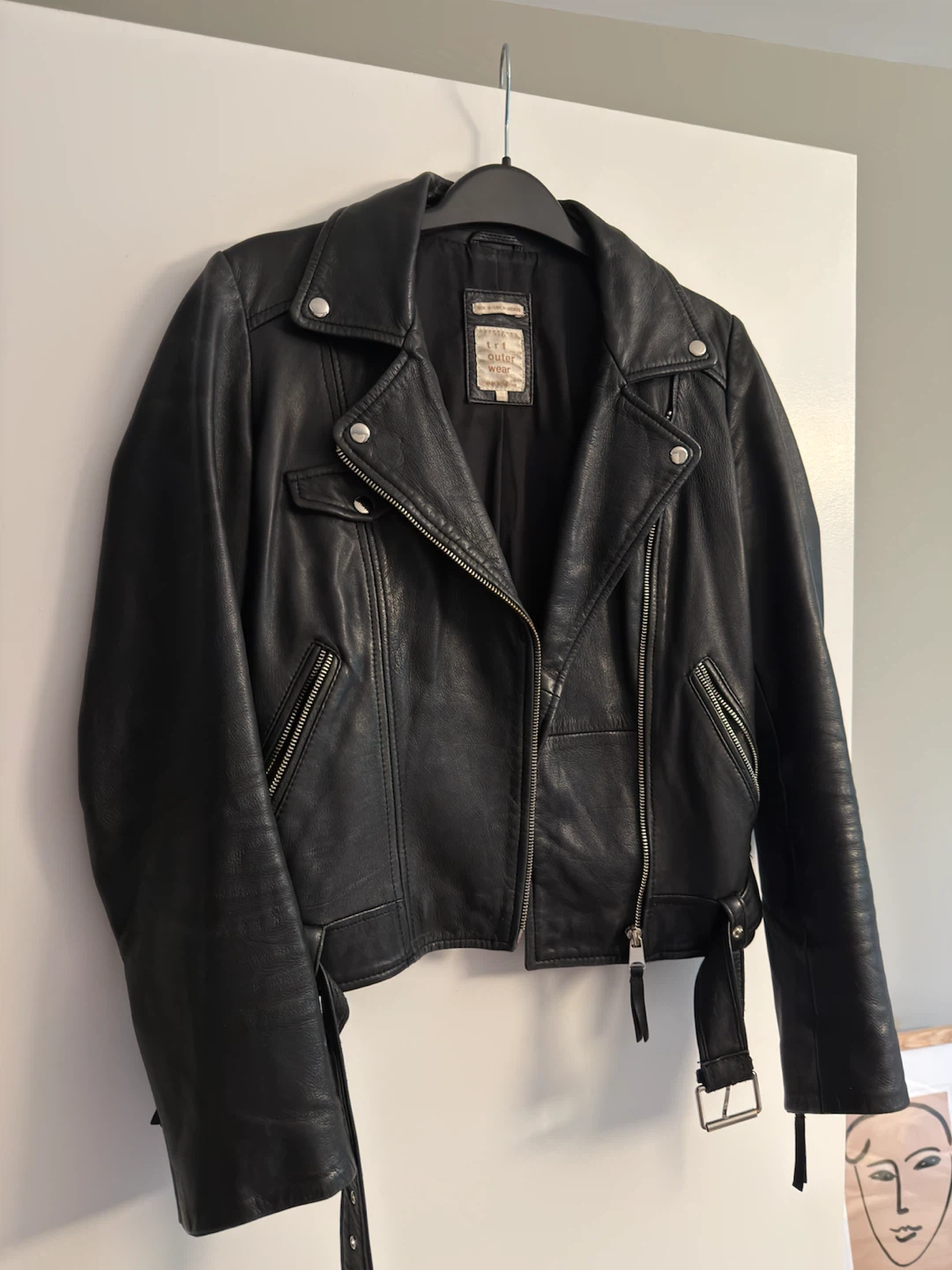 ZARA TRF Black Leather Biker Jacket - photo 2