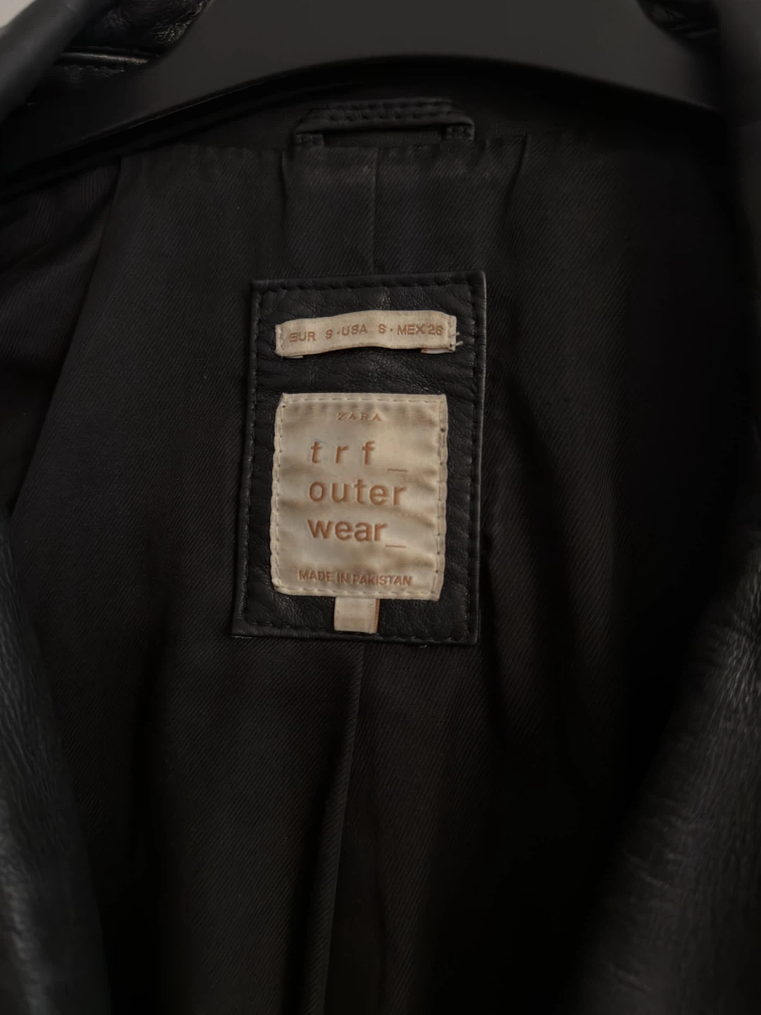 ZARA TRF Black Leather Biker Jacket - photo 3