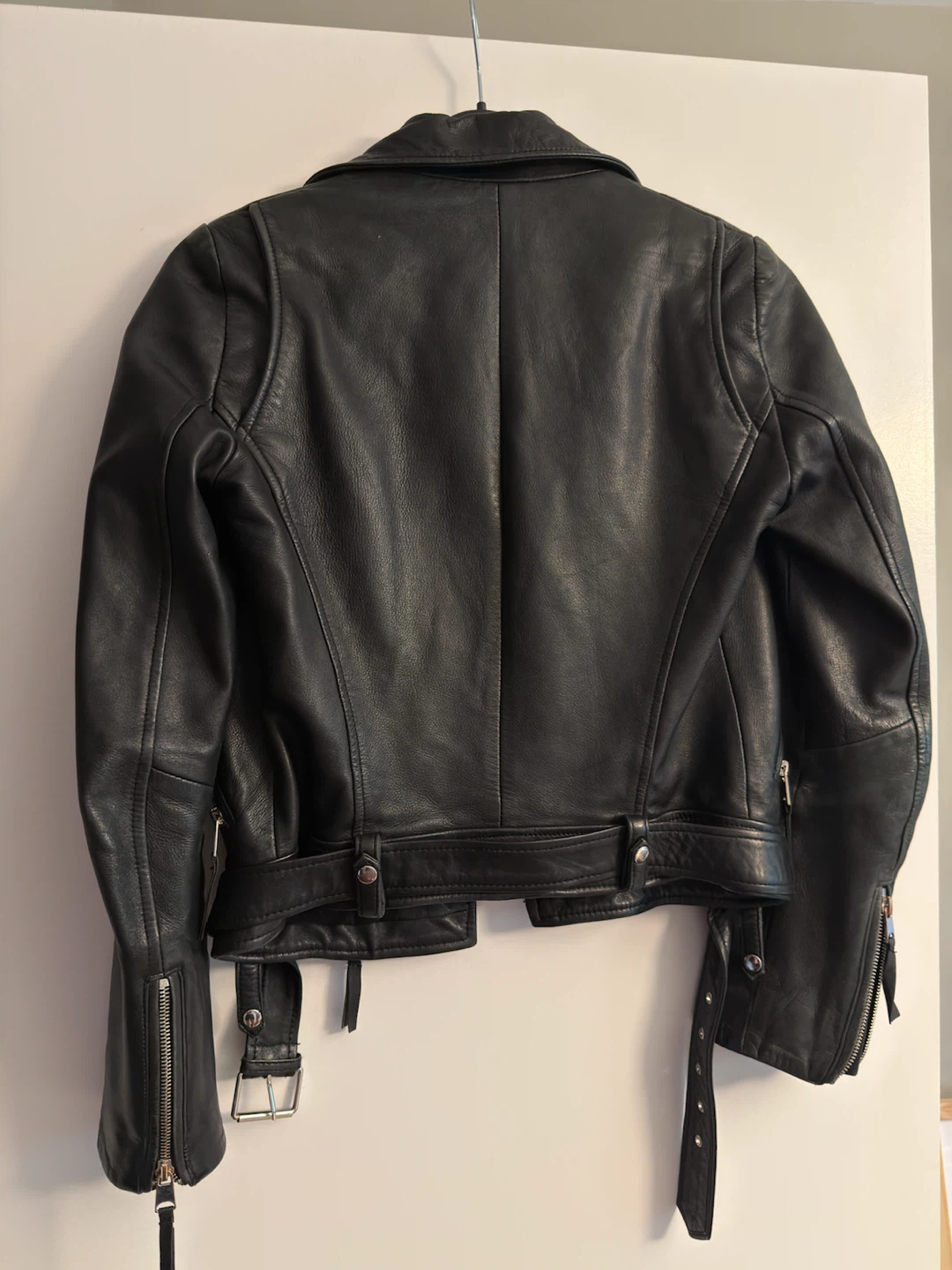 ZARA TRF Black Leather Biker Jacket - photo 4