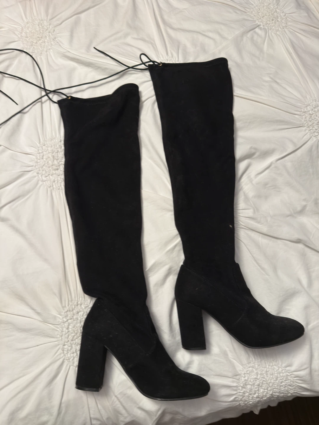Black Suede Over-the-Knee Boots