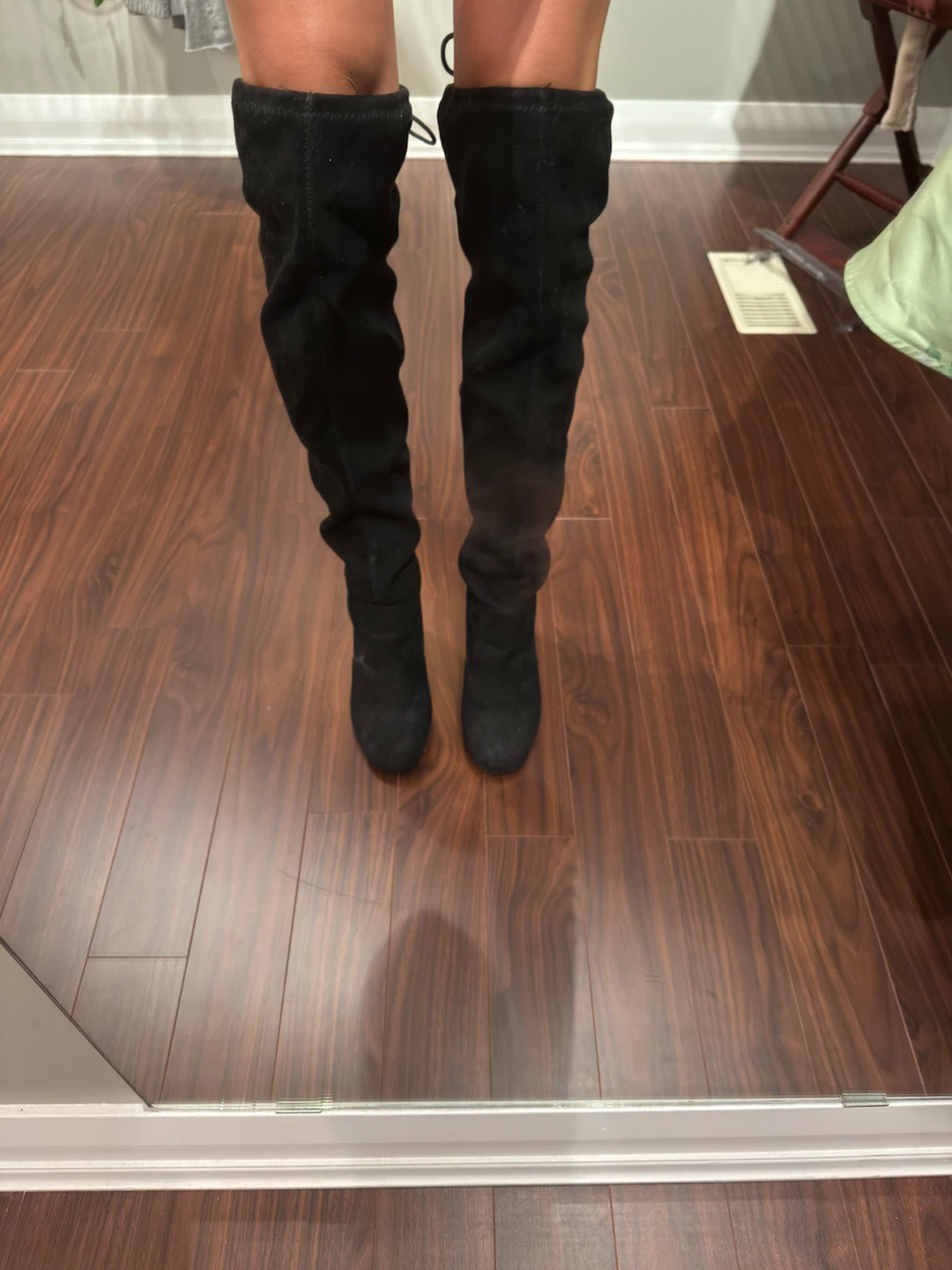 Black Suede Over-the-Knee Boots - photo 2