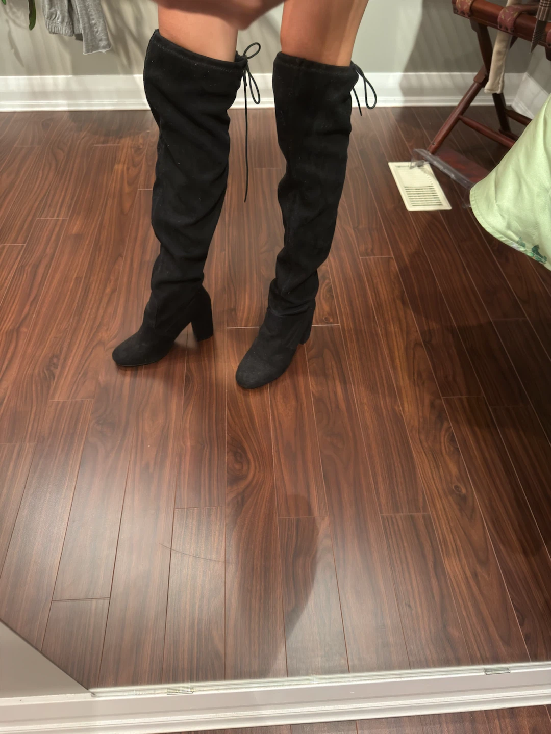 Black Suede Over-the-Knee Boots - photo 3