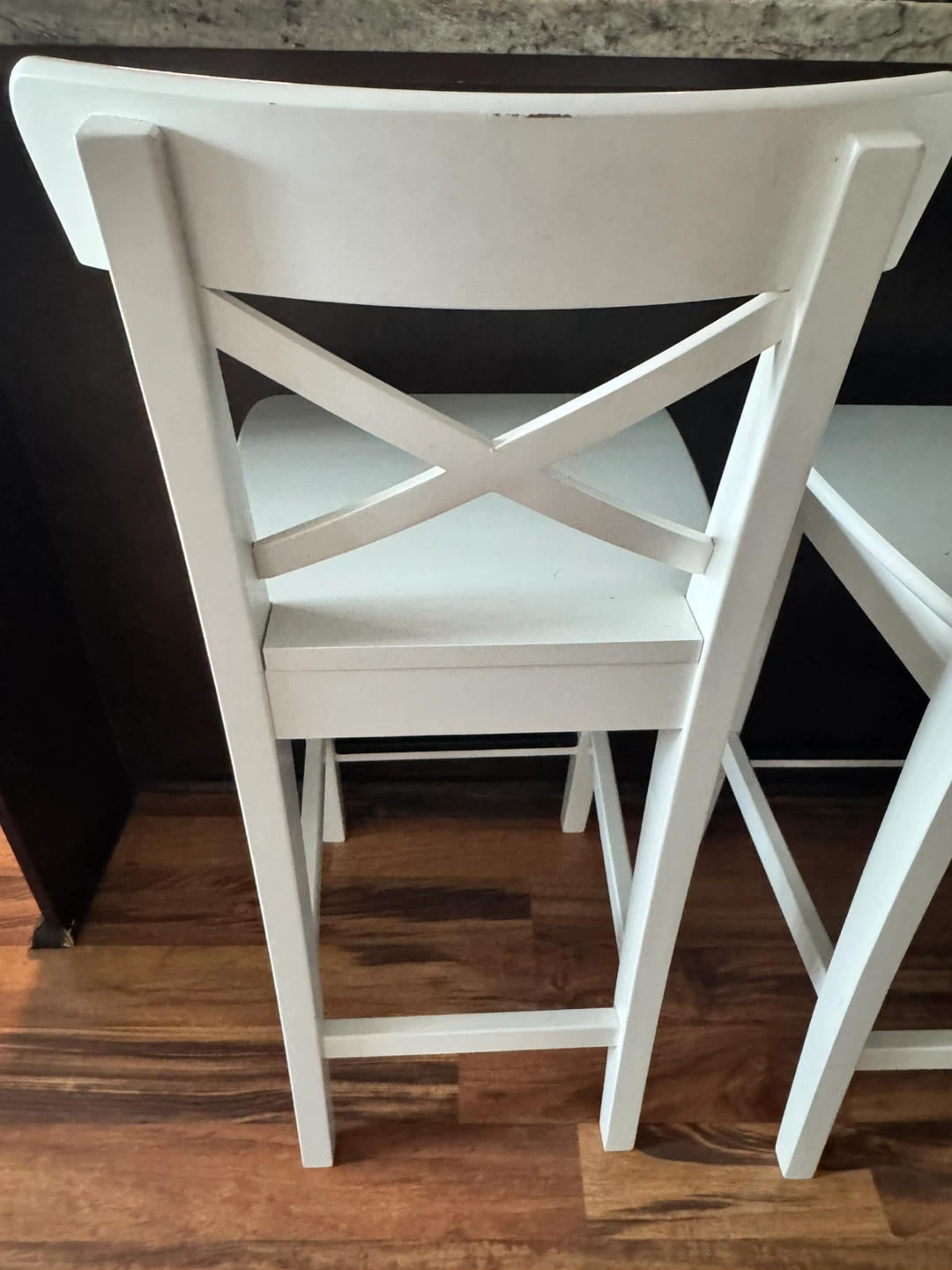 Set of 2 White Cross Back Bar Stools - photo 2
