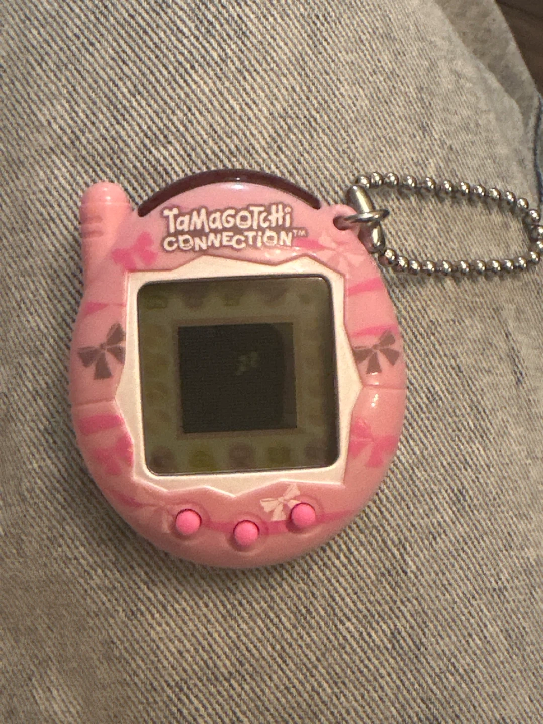 Pink Tamagotchi Connection Keychain Toy - Version: Dainty Bows
