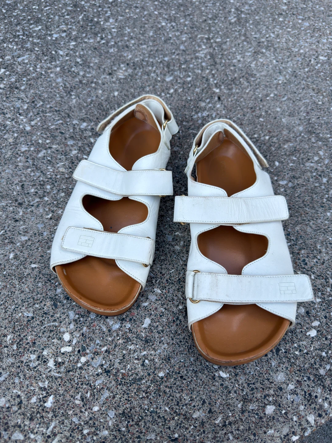FRAME White Leather Strappy Sandals