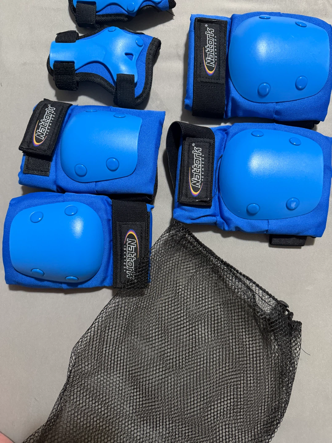 Blue Protective Gear Set with Mesh Bag