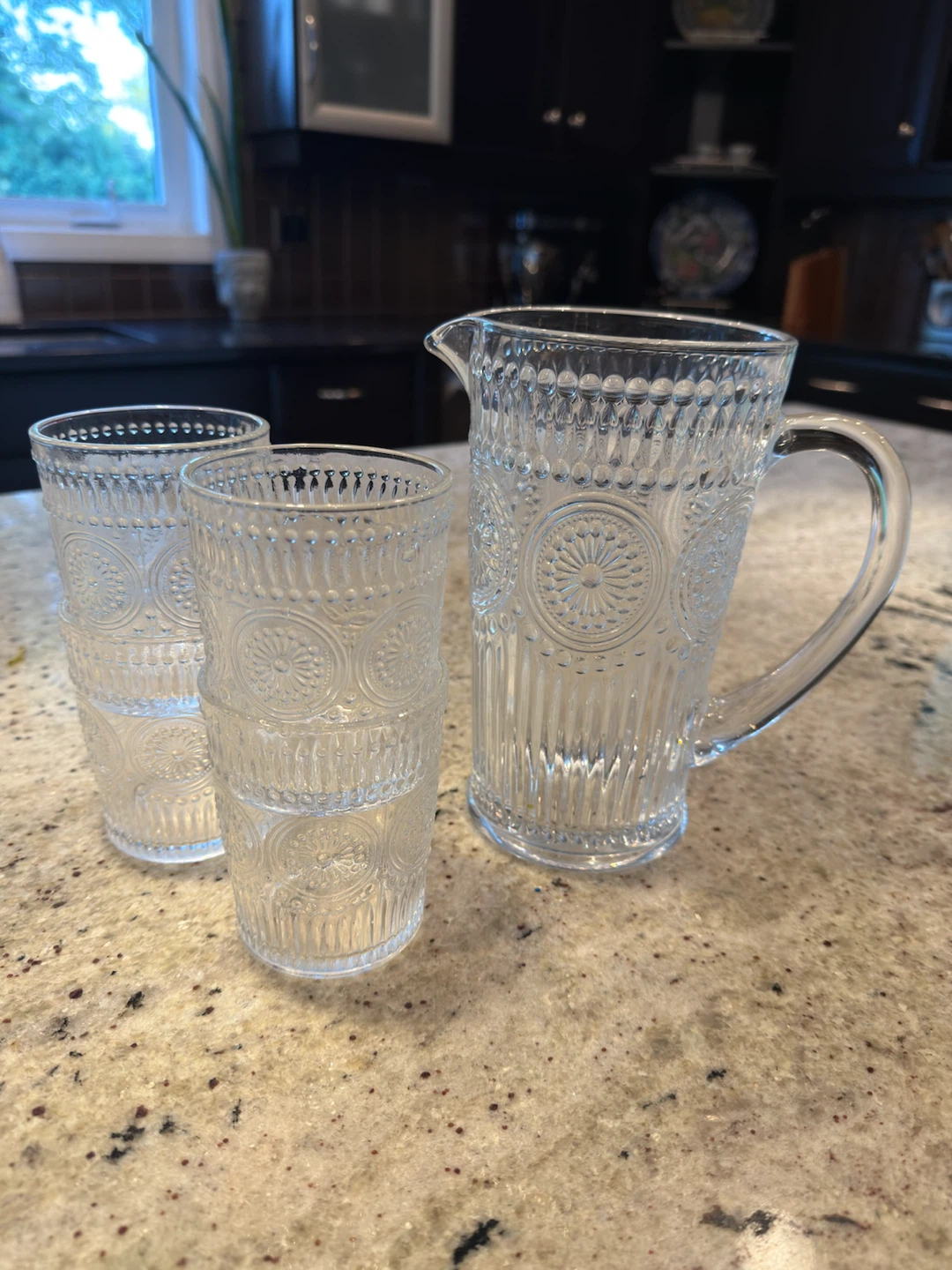 Embossed Glass Pitcher and Glasses Set - photo 4