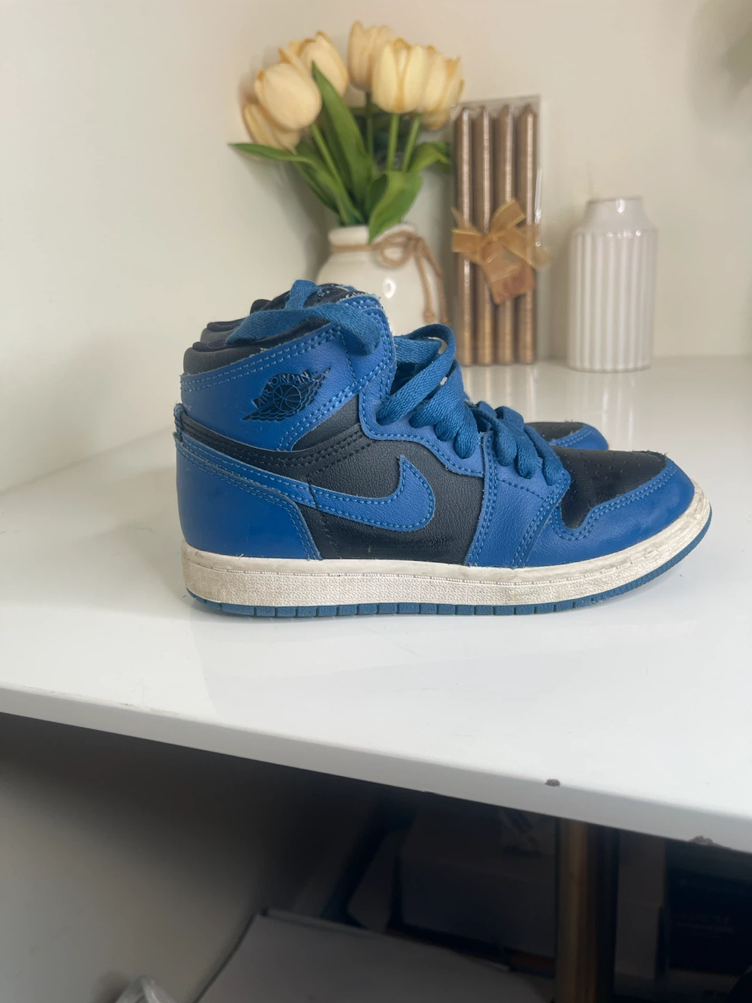 Air Jordan 1 High Toddler Shoes Blue Black