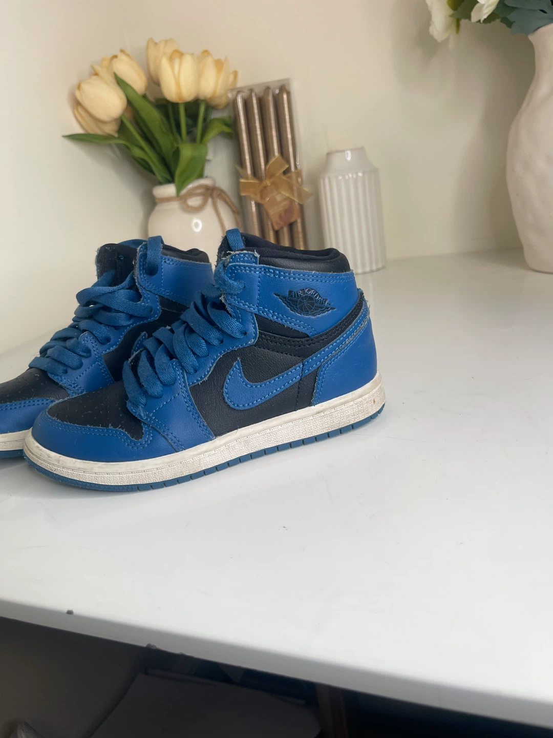 Air Jordan 1 High Toddler Shoes Blue Black - photo 2