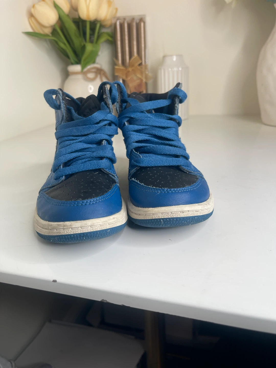 Air Jordan 1 High Toddler Shoes Blue Black - photo 4