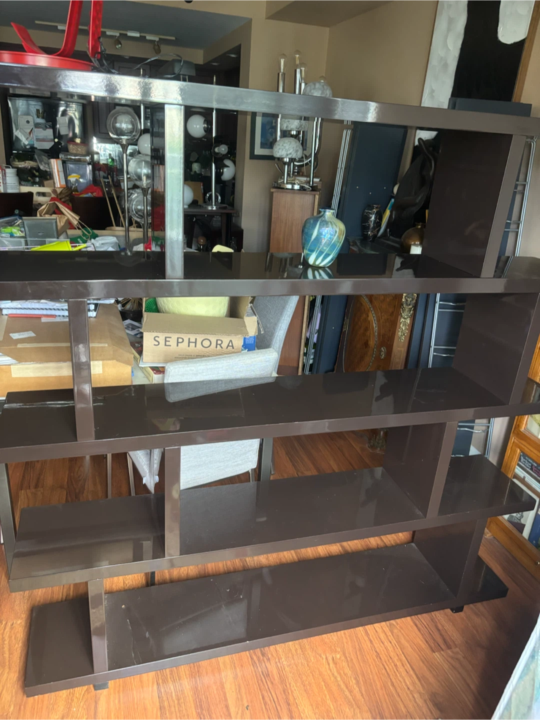 Brown modern bookshelf