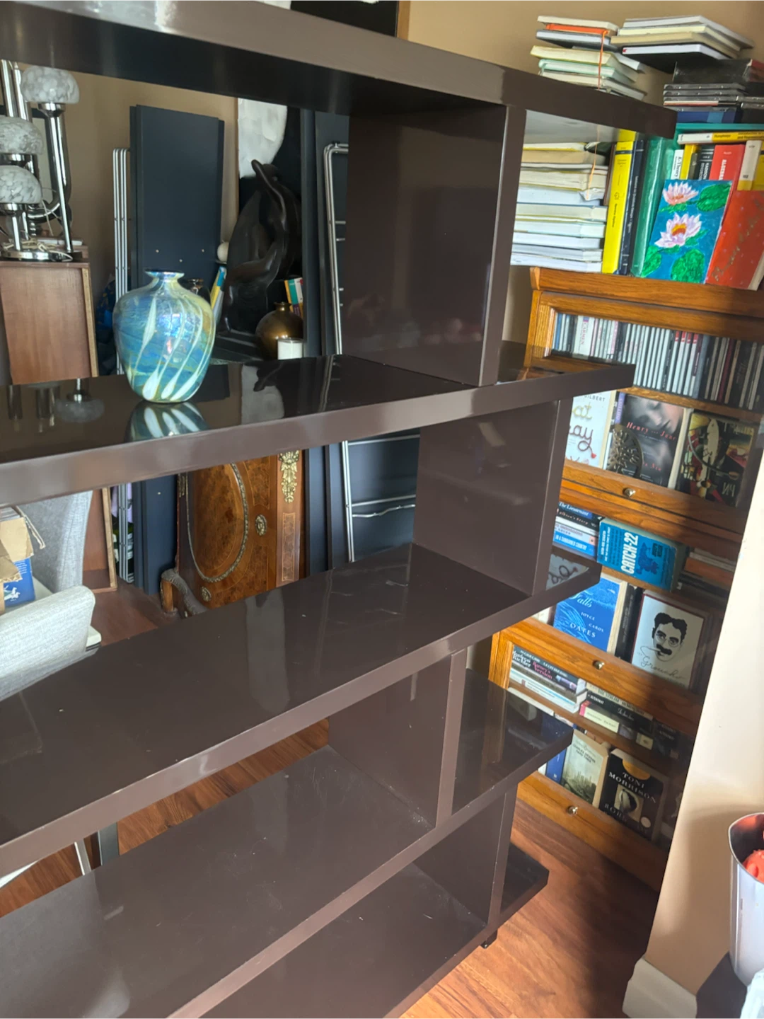 Brown modern bookshelf - photo 4