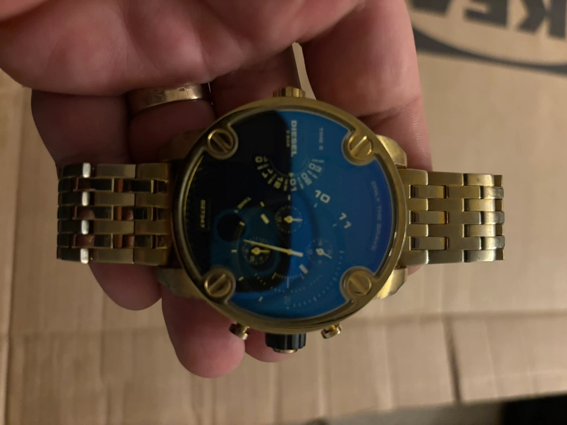 Diesel "Only The Brave" Men's Gold Watch - Blue Face