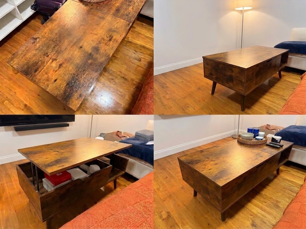 Rustic Wood Coffee Table with Storage