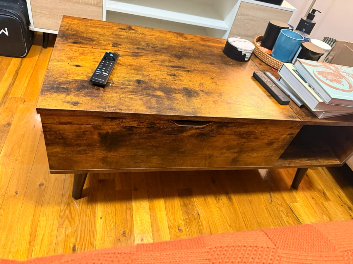 Rustic Wood Coffee Table with Storage - photo 2