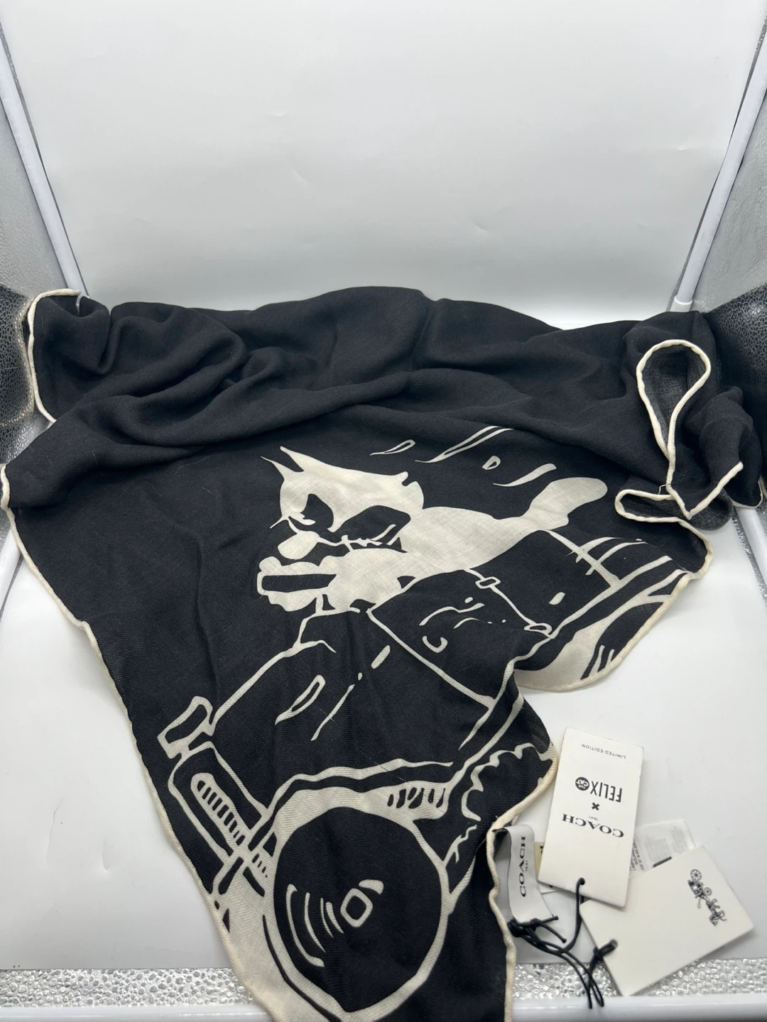 Coach x Felix The Cat Wool Blend Oversized Scarf