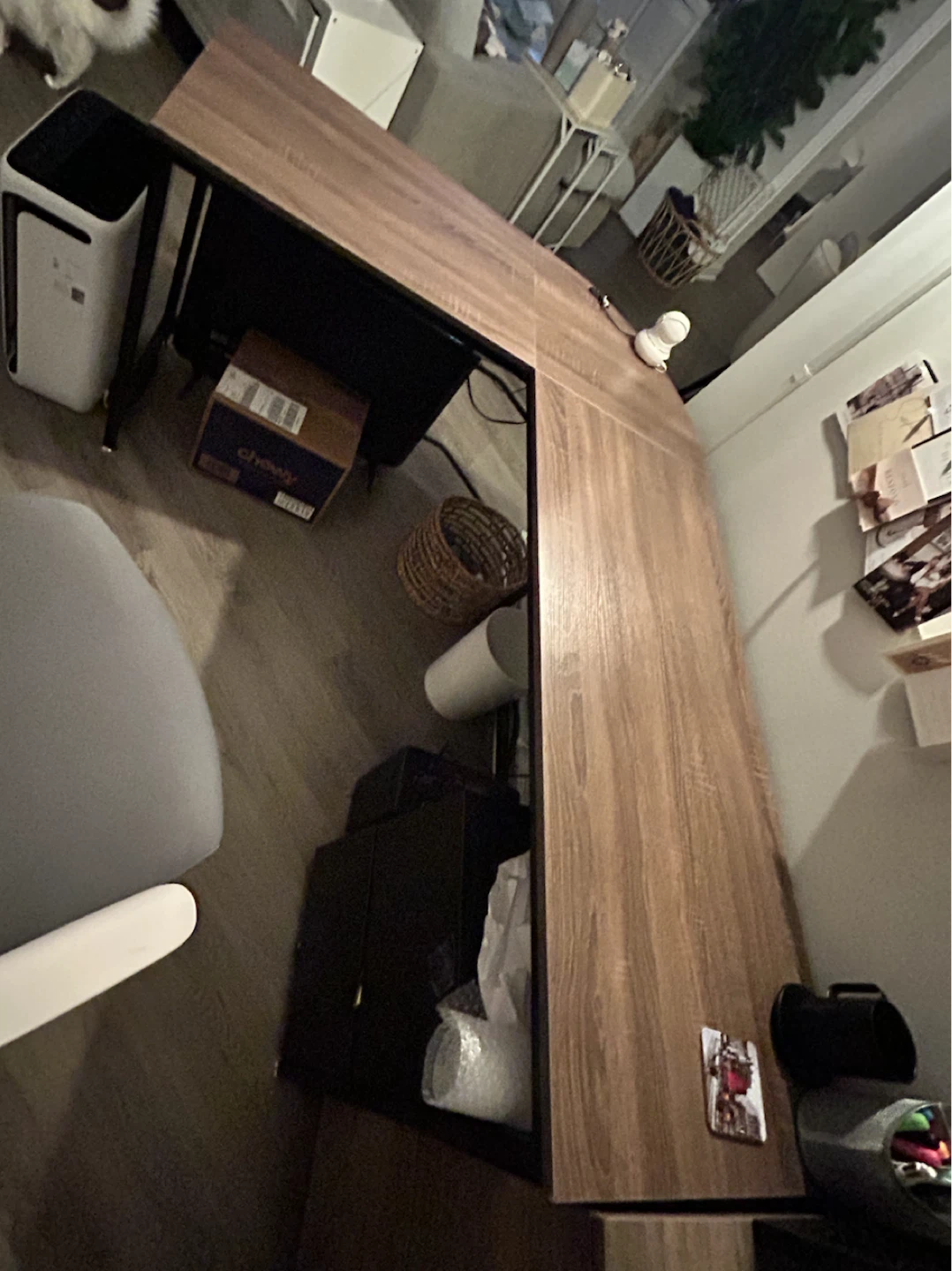 Spacious L Desk with Comfortable Office Chair