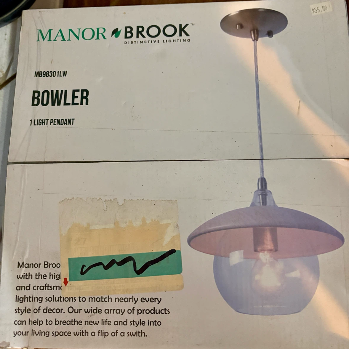 Bowler Pendant Light - Antique Brass - Manor Brook - photo 2