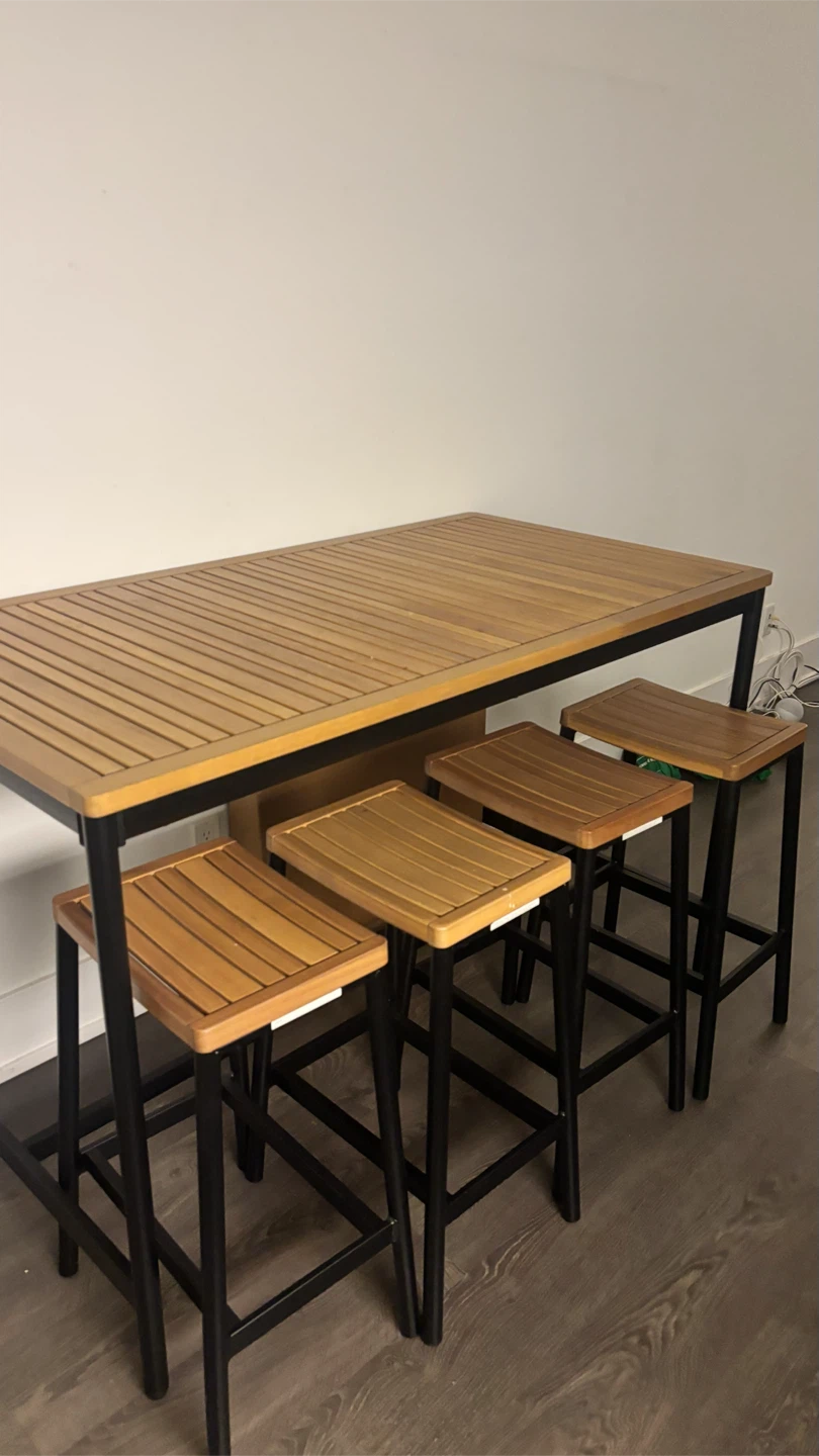 Bar Height Table and 4 Stools Set