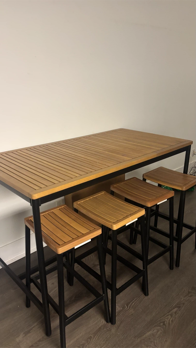 Bar Height Table and 4 Stools Set - photo 3