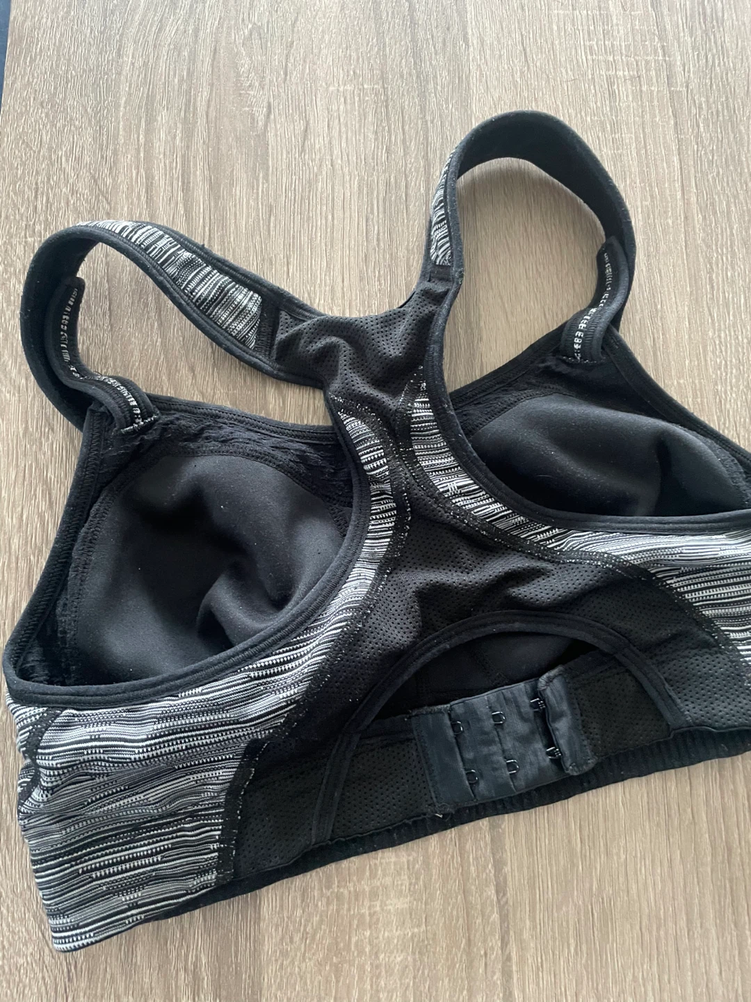 Athletic Sports Bra - Black & Grey Stripe - photo 2