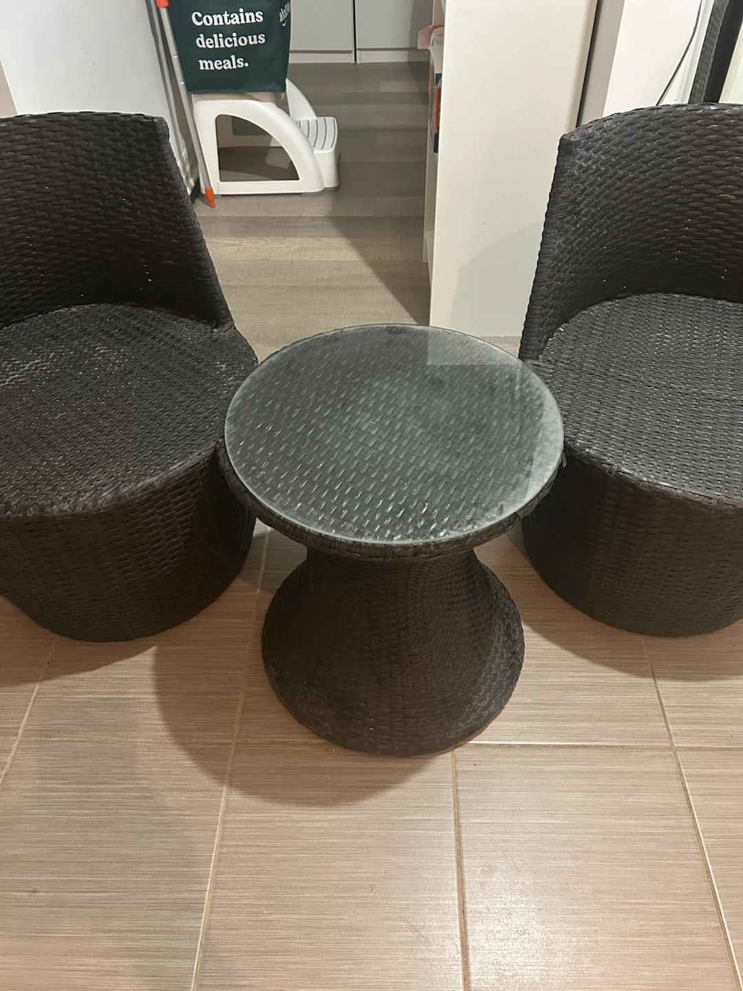 3 piece dark brown outdoor furniture set - photo 2