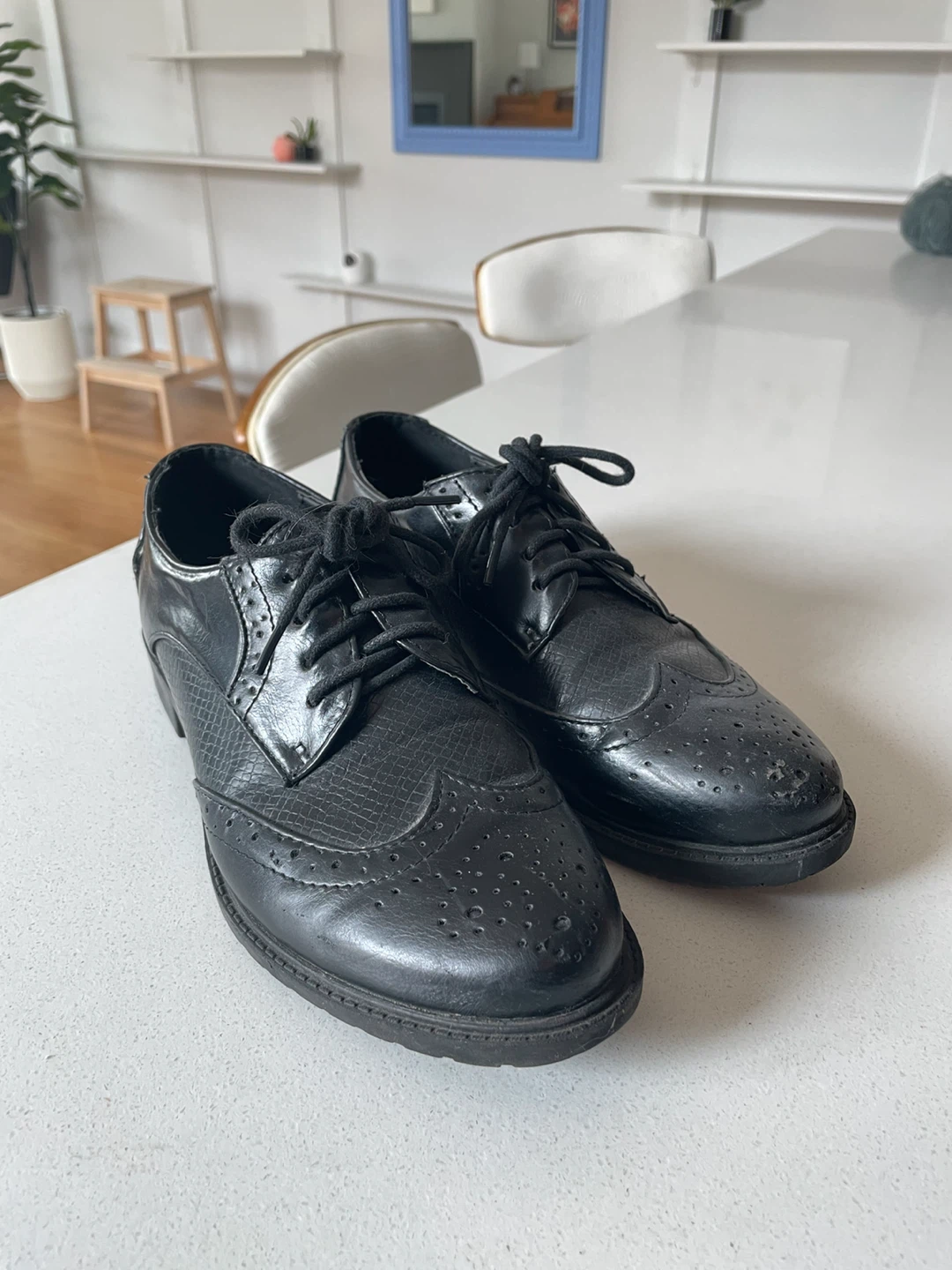 Black Brogue Wingtip Shoes