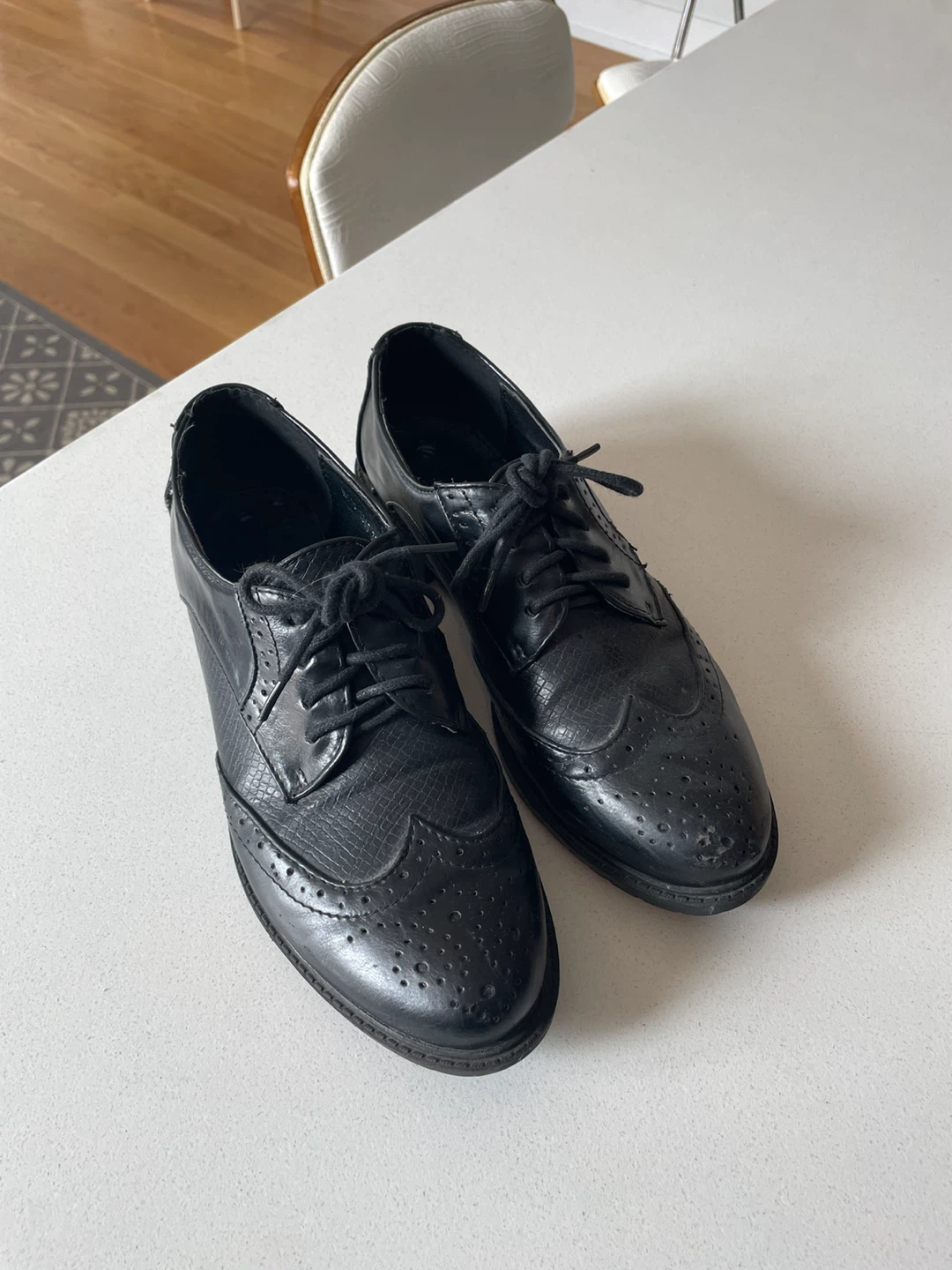 Black Brogue Wingtip Shoes - photo 2