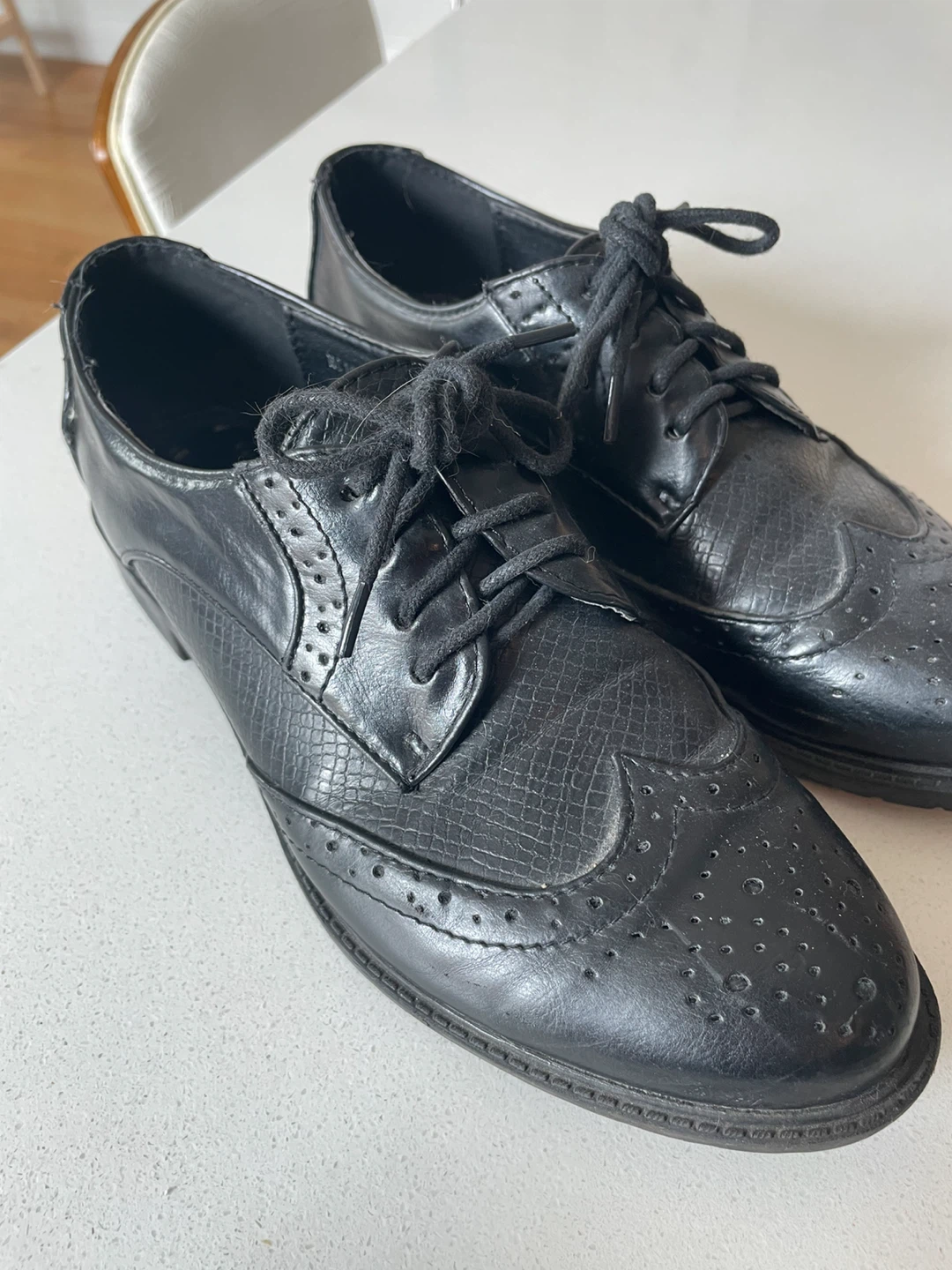 Black Brogue Wingtip Shoes - photo 3