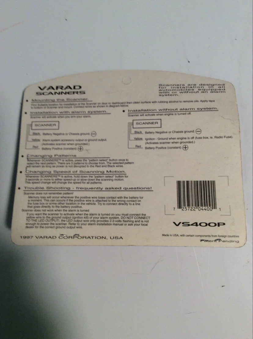 Varad Scanners VS400P Car Alarm Deterrent Light - photo 4