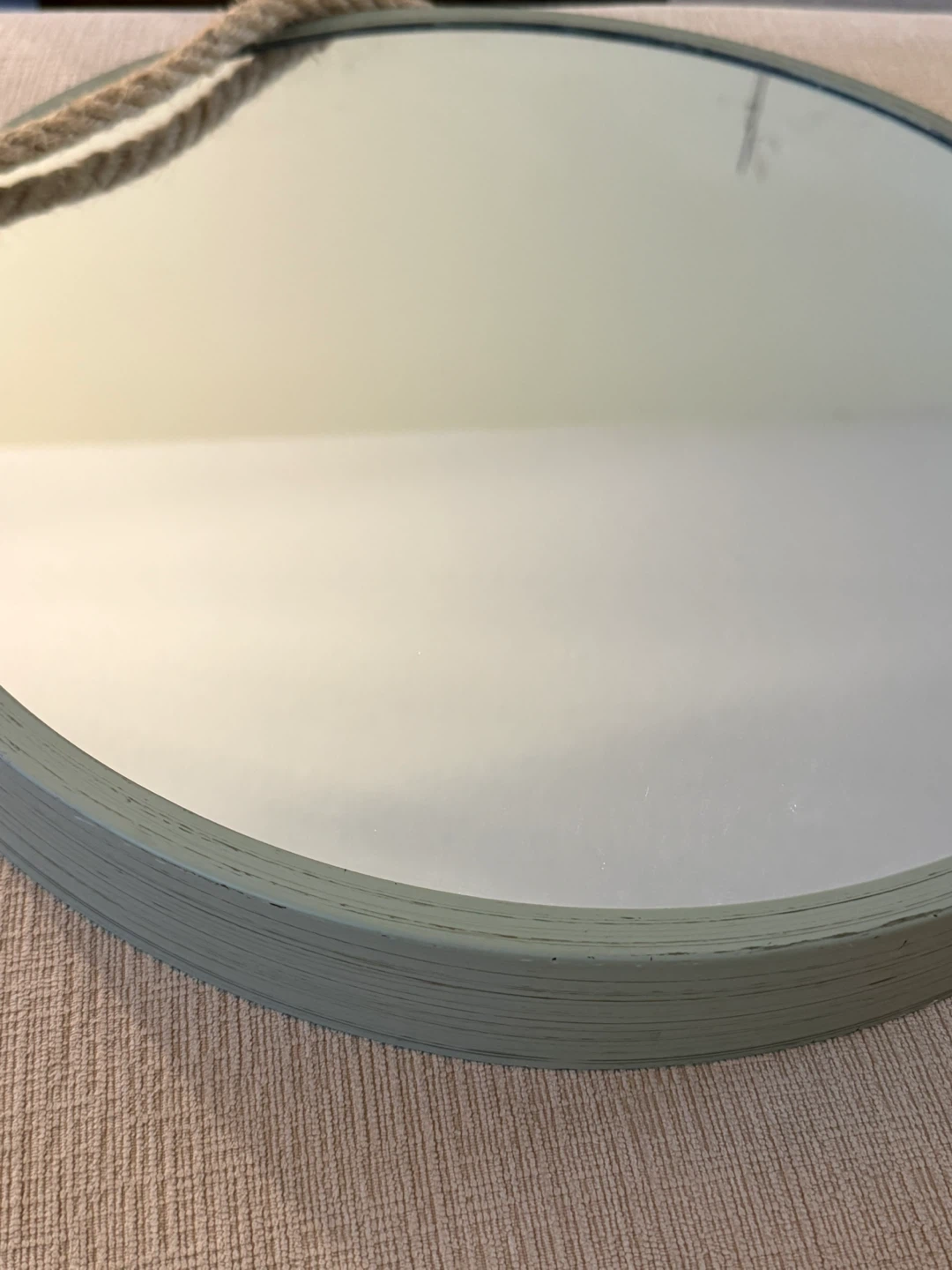 Round Wall Mirror with Rope Hanger - photo 4