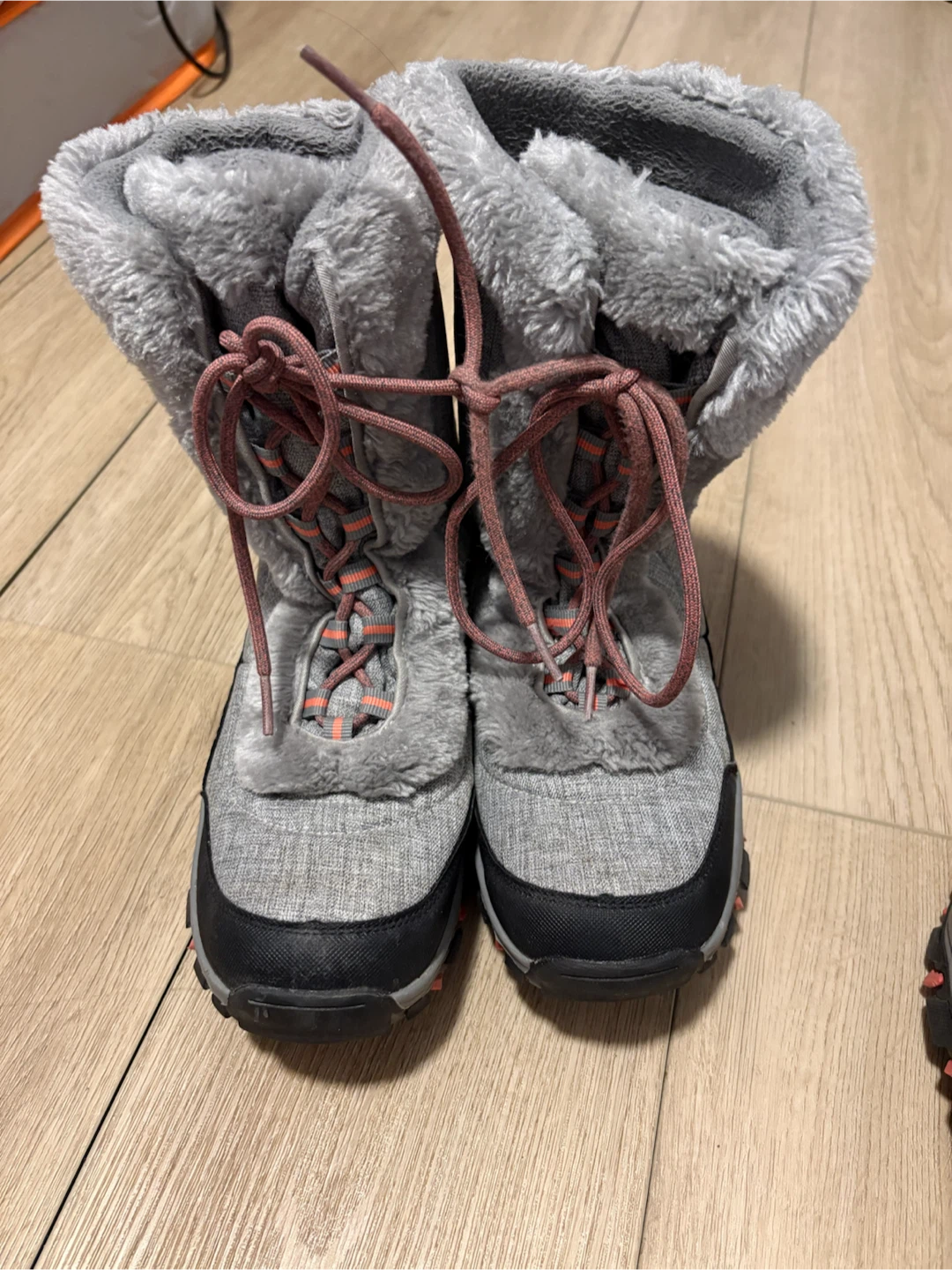 Grey Faux Fur Lined Winter Boots