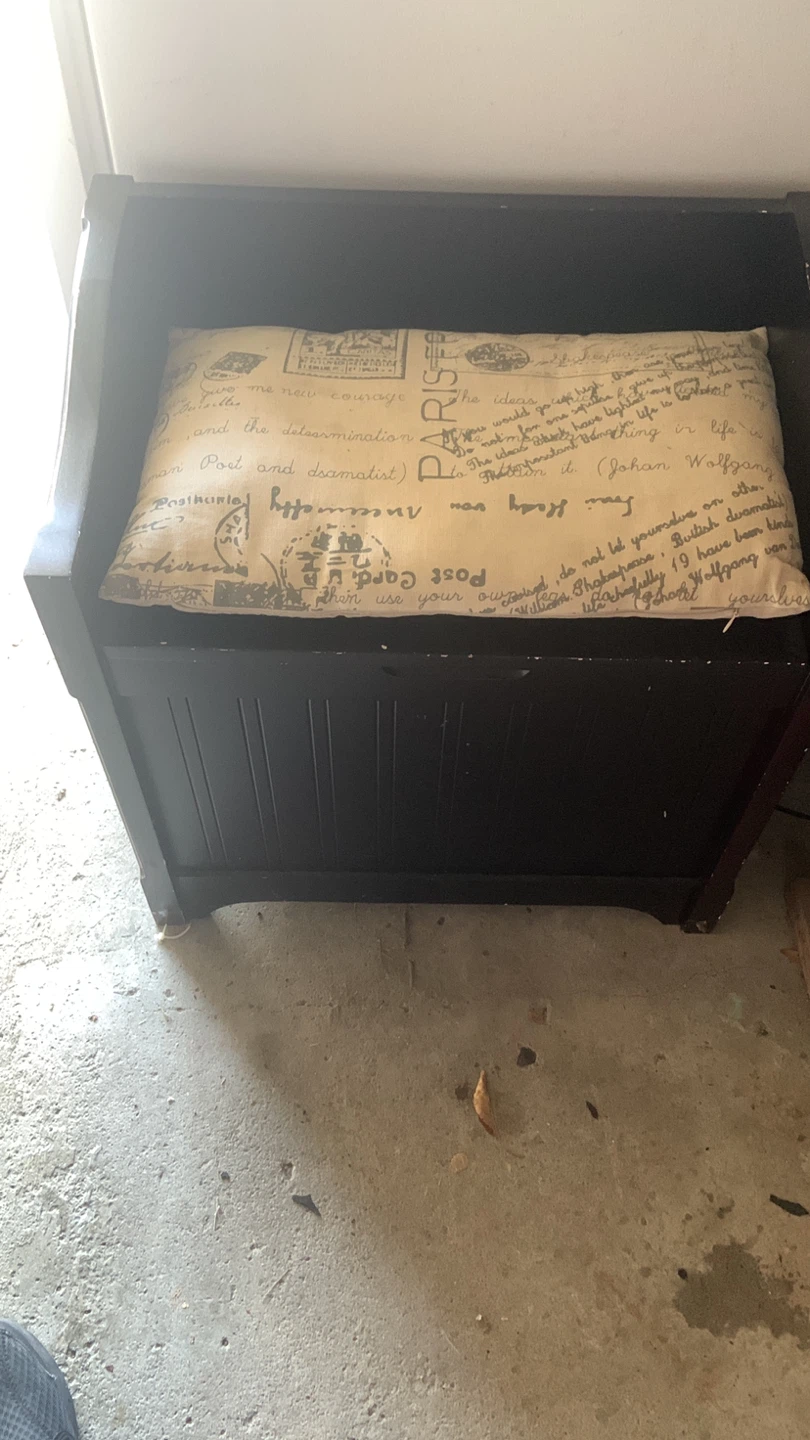 Dark Wood Storage Chest Bench