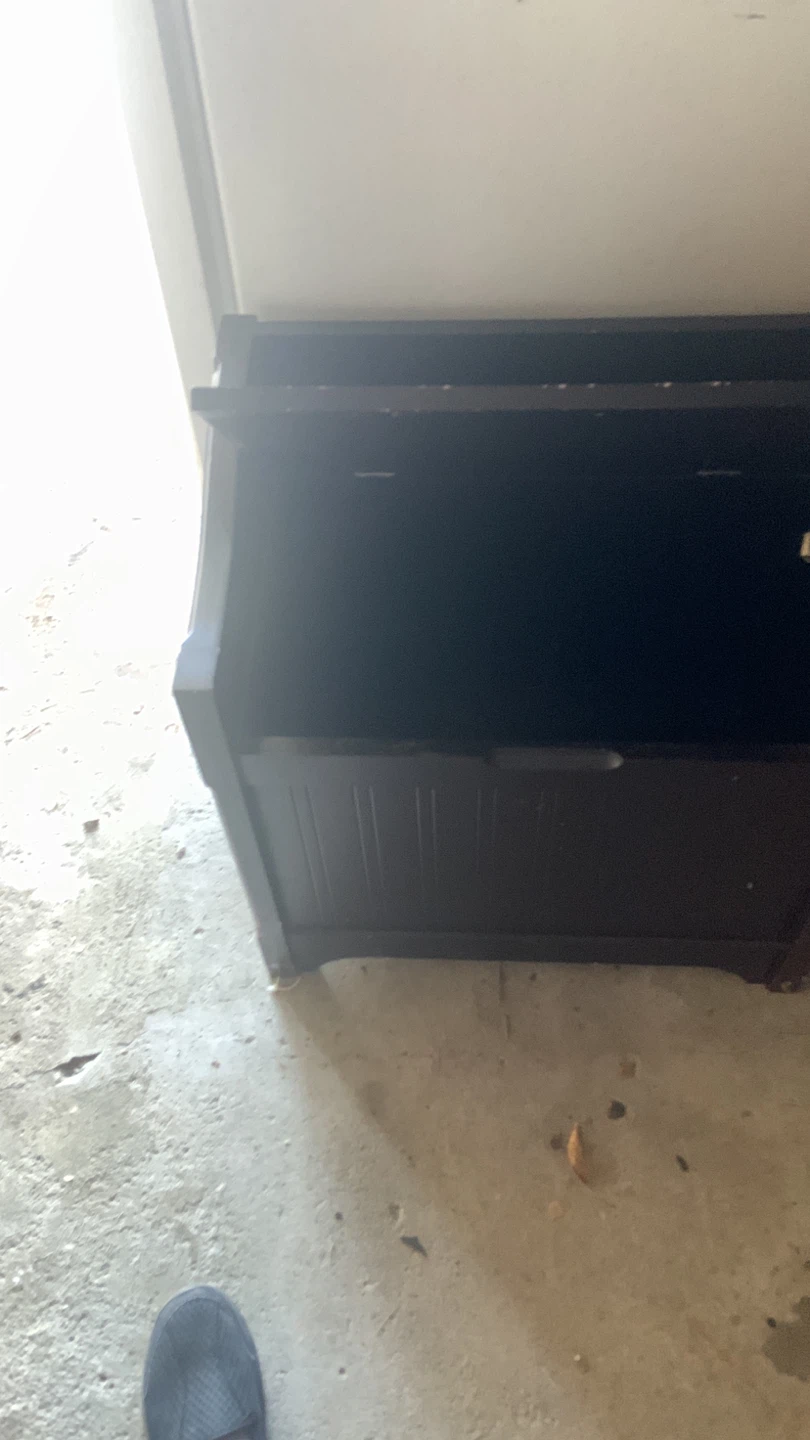 Dark Wood Storage Chest Bench - photo 2