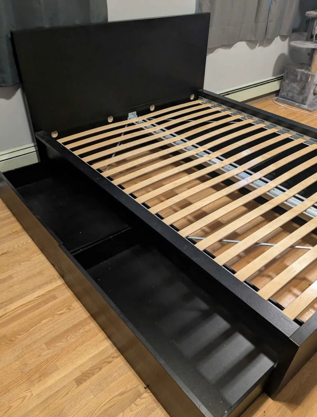 IKEA MALM Queen bed with 4 drawers black brown - photo 2