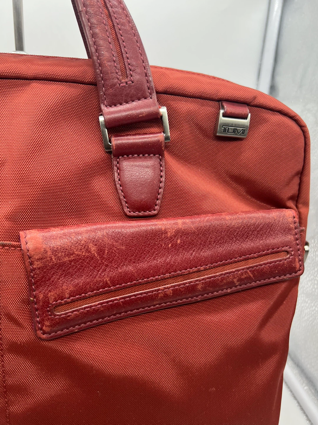 Tumi Orange Nylon Leather Briefcase - photo 3