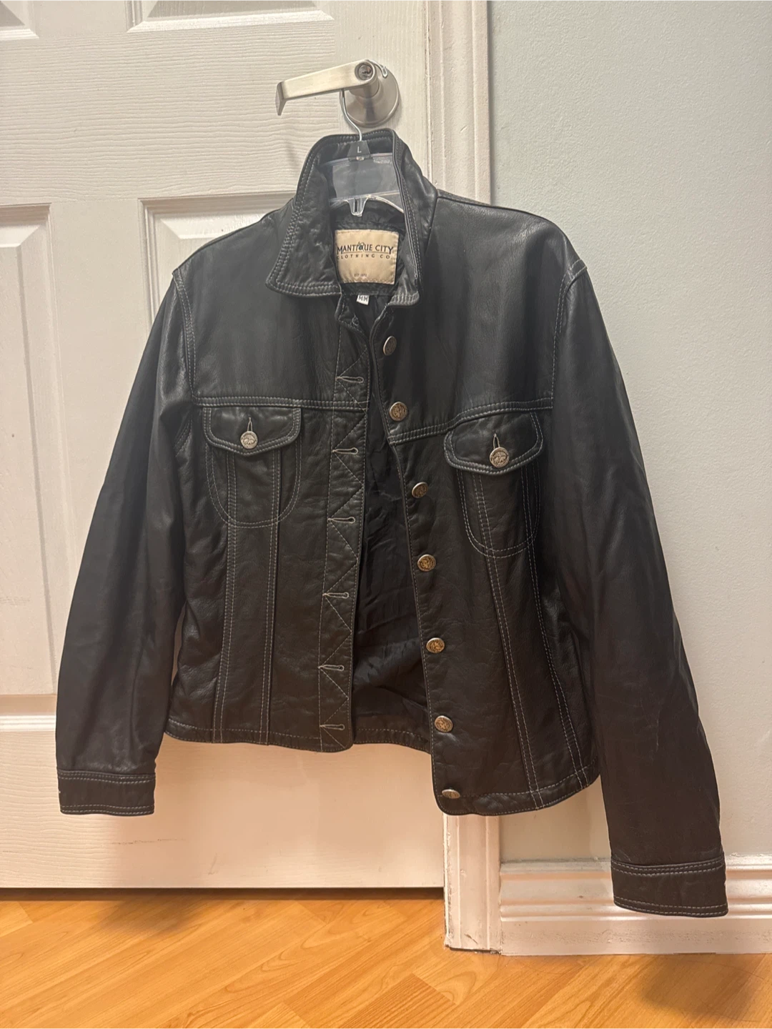 Black Leather Jacket - Size M