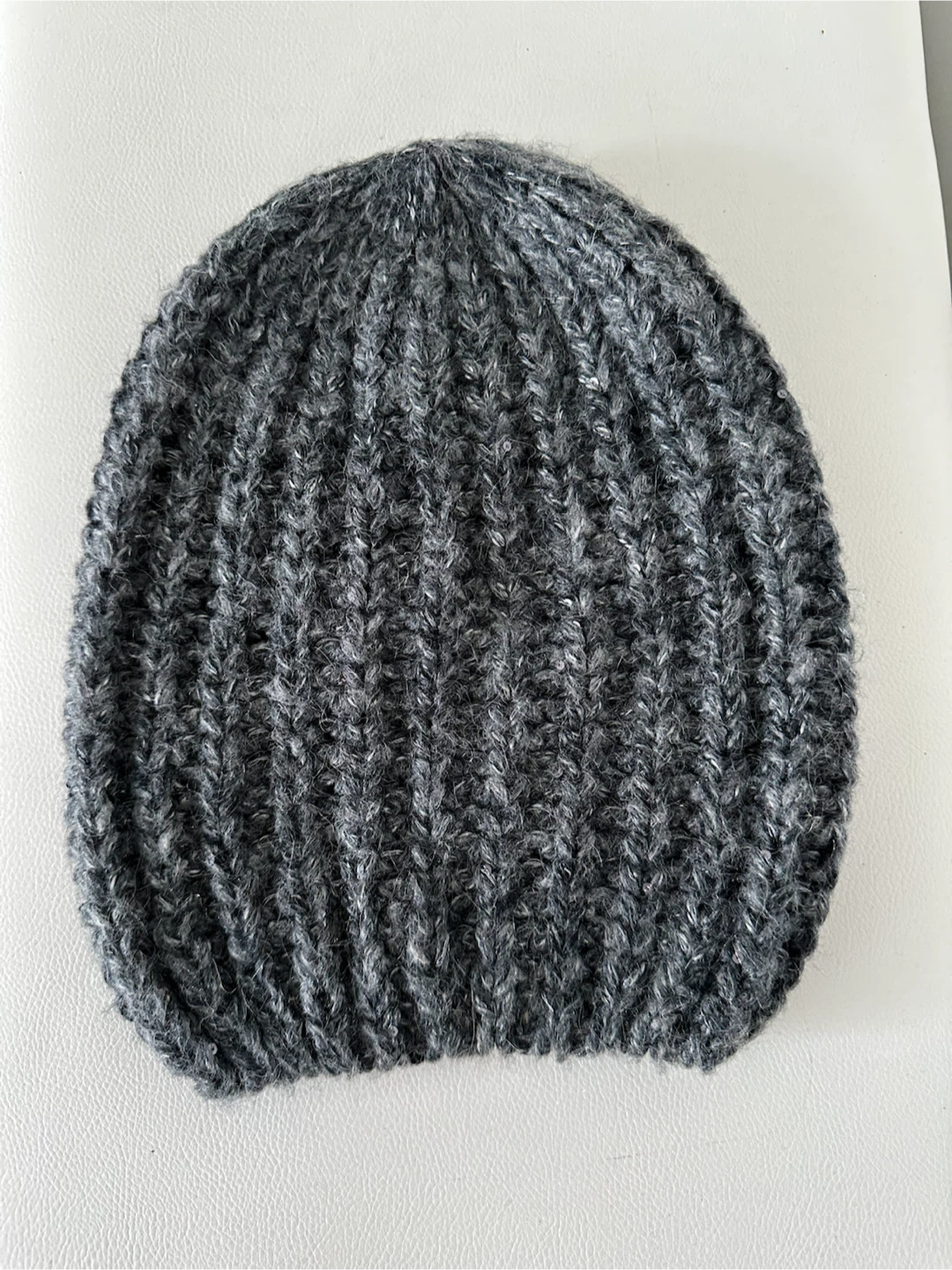 Gray Knit Beanie Hat
